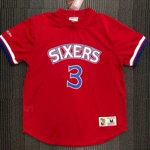 Camiseta roja de jugador de Allen Iverson para hombre - Edición retro
