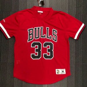 Camiseta roja de jugador de Scottie Pippen para hombre - Edición retro
