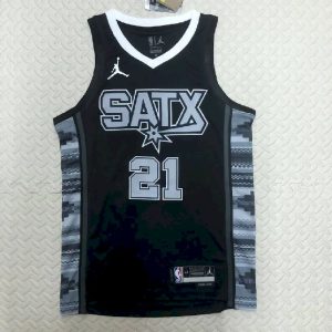 Camiseta negra del equipo Tim Duncan para hombre - Edición Statement