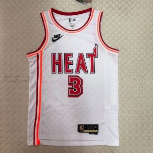 Camiseta retro blanca del equipo Dwyane Wade para hombre
