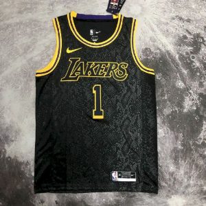 Camiseta negra del equipo D'Angelo Russell para hombre