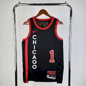 Camiseta negra del equipo Derrick Rose 2024 para hombre - Edición City