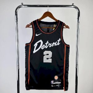 Camiseta negra del equipo Cade Cunningham 2024 para hombre - Edición City