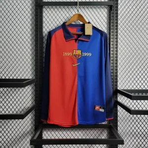 Camiseta retro de manga larga del Barcelona 99, edición centenaria 1899/19