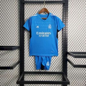 Kit de portero azul del Real Madrid para niños 2023/24