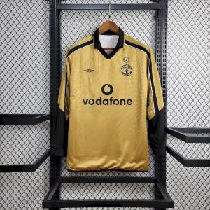 Camiseta retro reversible de manga larga de visitante y tercera equipación del Manchester United Centenario 2001/02