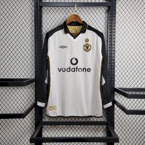 Camiseta retro reversible de manga larga de visitante y tercera equipación del Manchester United Centenario 2001/02
