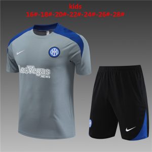 Camiseta de entrenamiento para niños del Inter de Milán + pantalón corto 14001 2024/25