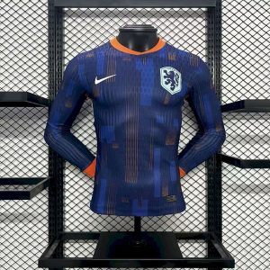 Camiseta de manga larga de visitante de Países Bajos para la Eurocopa (versión de jugador) 2024/25