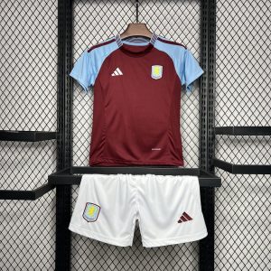 Kit infantil de local del Aston Villa 2024/25