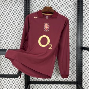 Camiseta retro de manga larga de local del Arsenal 2005/06