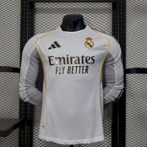 Camiseta de manga larga de local del Real Madrid, versión jugador 2025/26