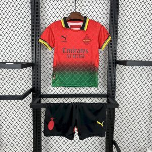 Kit infantil Red Edition de marca compartida del AC Milan 2025/26
