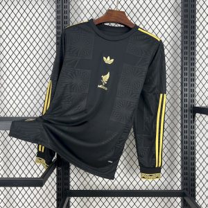 Camiseta de manga larga negra dorada de México 2025/26