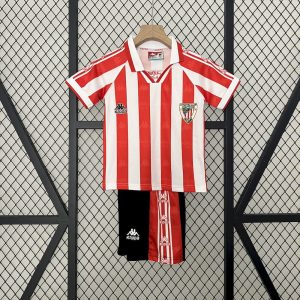 Camiseta y pantalón corto retro de local del Athletic Bilbao para niños 1995/97