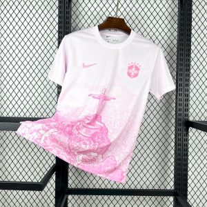 Camiseta rosa y blanca de Brasil 2025/26