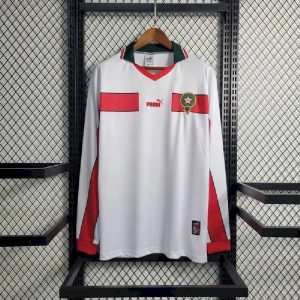 Camiseta retro de manga larga de visitante de Marruecos 1998