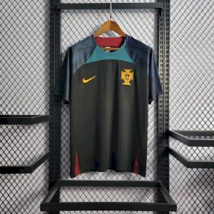 Camiseta negra de entrenamiento prepartido de Portugal 2022/23
