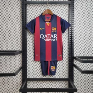 Camiseta y pantalones cortos retro del Barcelona Home para niños 2014/15
