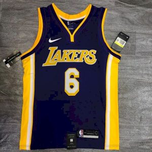 Camiseta morada de jugador de LeBron James para hombre - Edición clásica retro 2020-21
